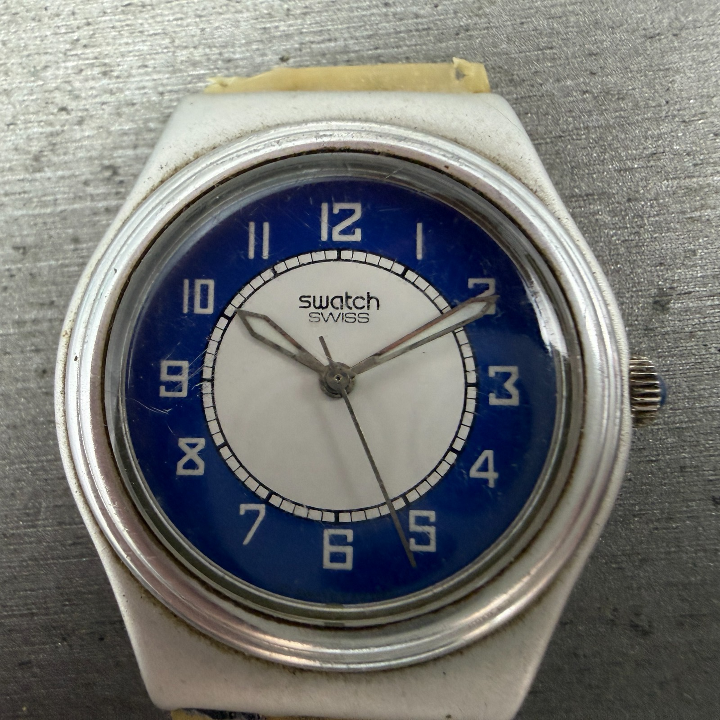 Swatch Medium La Piazza Watch Women 33mm Blue Dial Silver Tone YLS1001 New Batt1