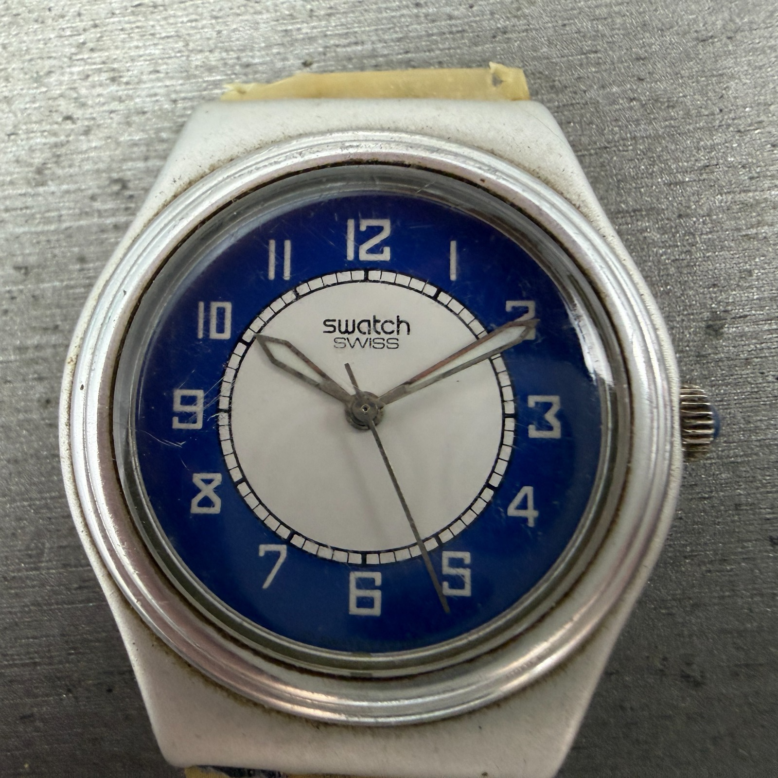 Swatch Medium La Piazza Watch Women 33mm Blue Dial Silver Tone YLS1001 New Batt1