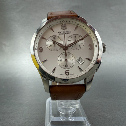 Victorinox Swiss Army Alliance Chronograph Watch Men 42mm Silver Dial Steel Runs5
