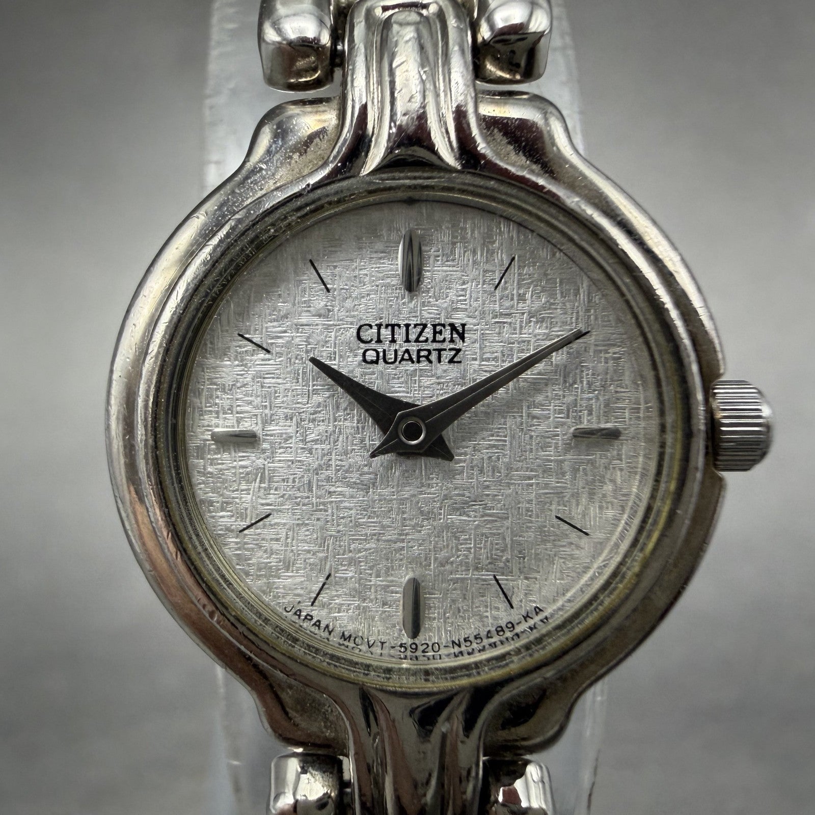 Citizen Watch Women 20mm Silver Dial Silver Tone Round 5920-S57707 New BatteryAB1