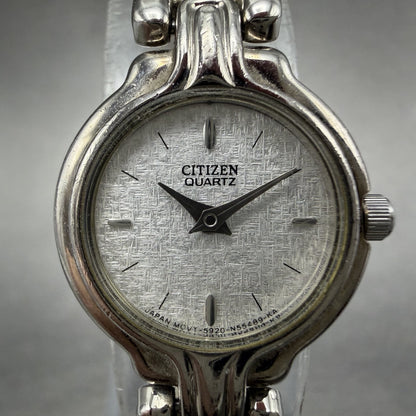 Citizen Watch Women 20mm Silver Dial Silver Tone Round 5920-S57707 New BatteryAB1
