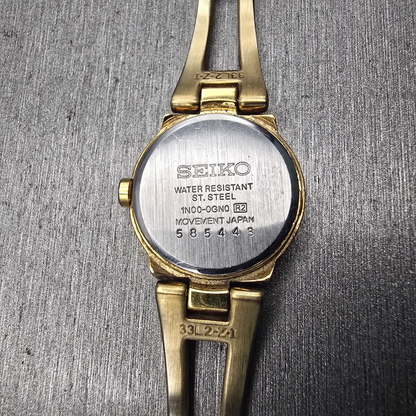 Seiko Watch Women 20mm MOP Dial Gold Tone Round 1N00-0GN0 New Battery Vintage10