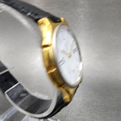 Yves Saint Laurent Watch Women 30mm White Dial Gold Tone Round New Battery3