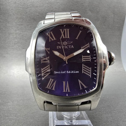 Invicta Lupah Watch Men 47mm Purple Dial Silver Tone Rectangle 21391 New Battery5