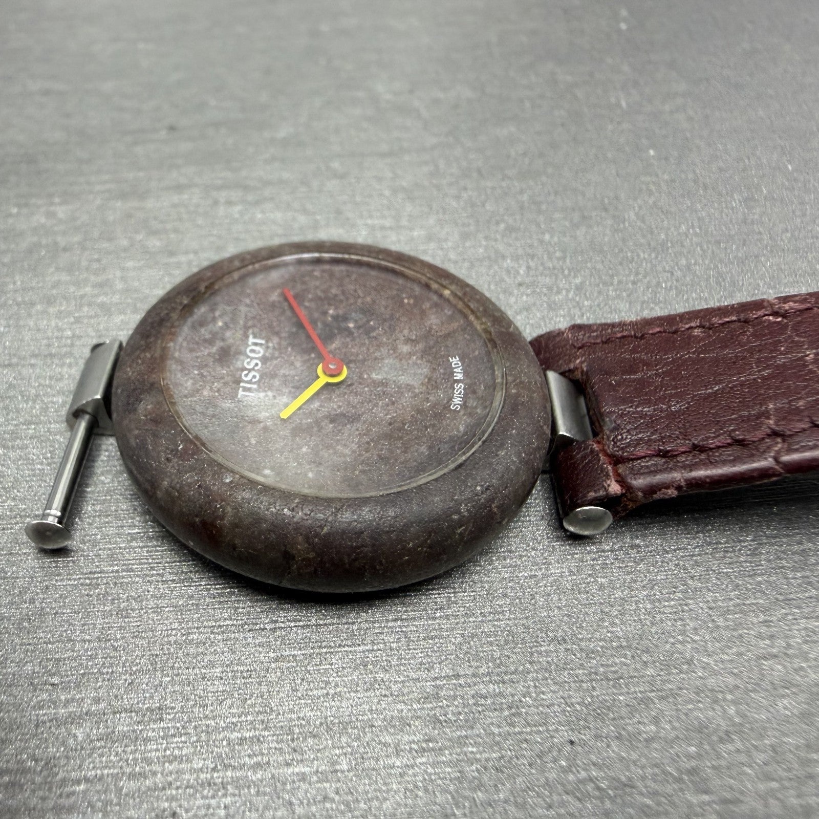 Tissot Rock Watch Women 30mm Brown Stone Dial Stone Case Round R150PARTS4