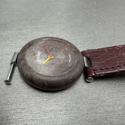 Tissot Rock Watch Women 30mm Brown Stone Dial Stone Case Round R150PARTS4