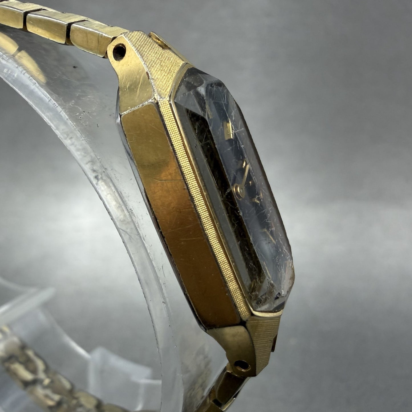 Seiko Watch Women 13mm Black Dial Gold Tone 13205339 New Battery VTG3