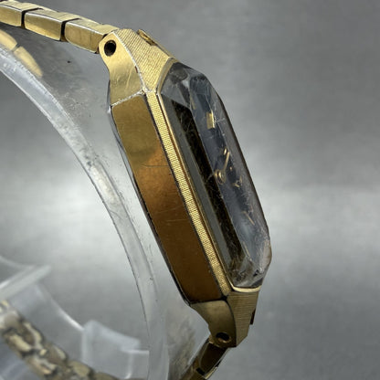 Seiko Watch Women 13mm Black Dial Gold Tone 13205339 New Battery VTG3