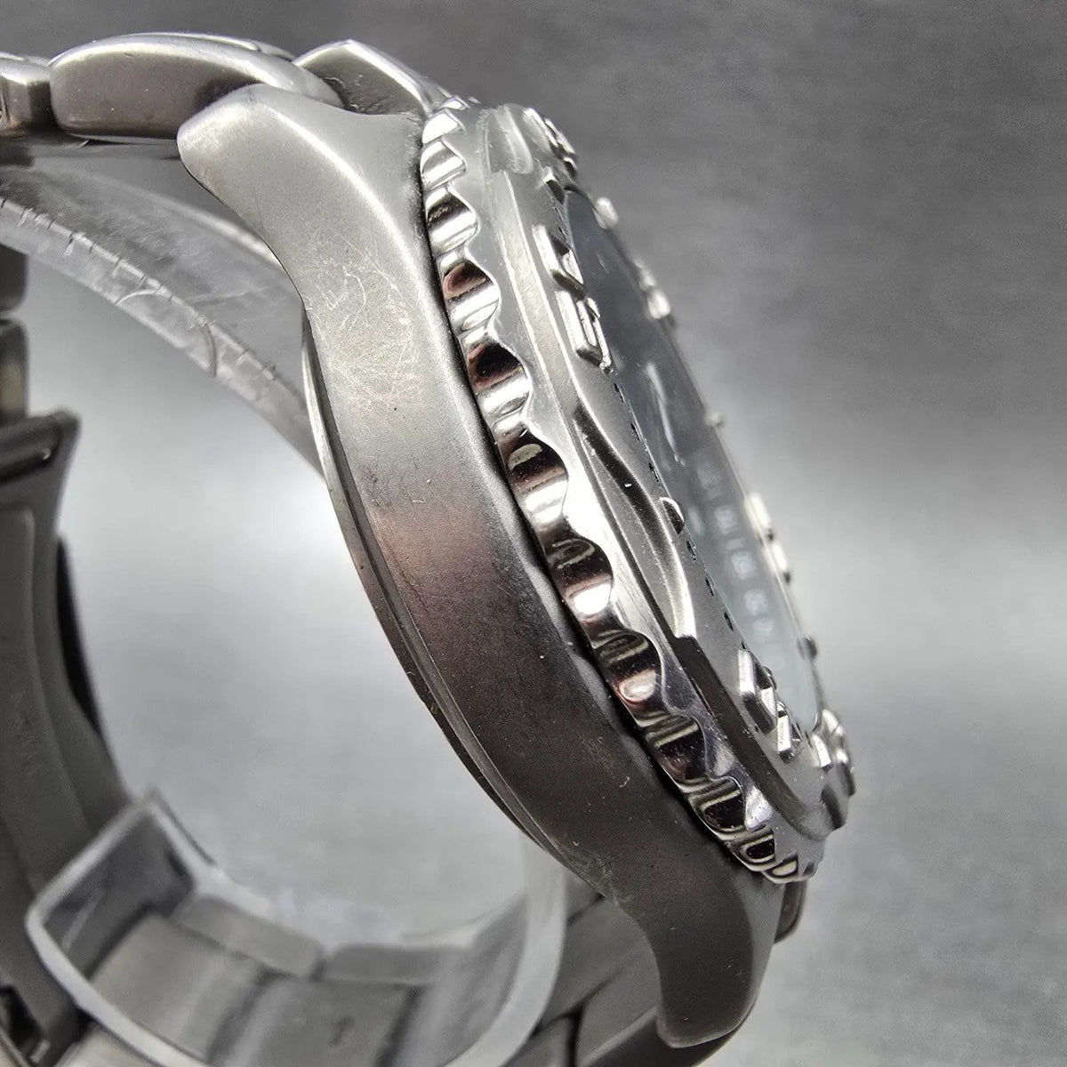 Fossil Dive Watch Men 40mm Gray Dial Titanium Chronograph Round TI-5010 New Batt3