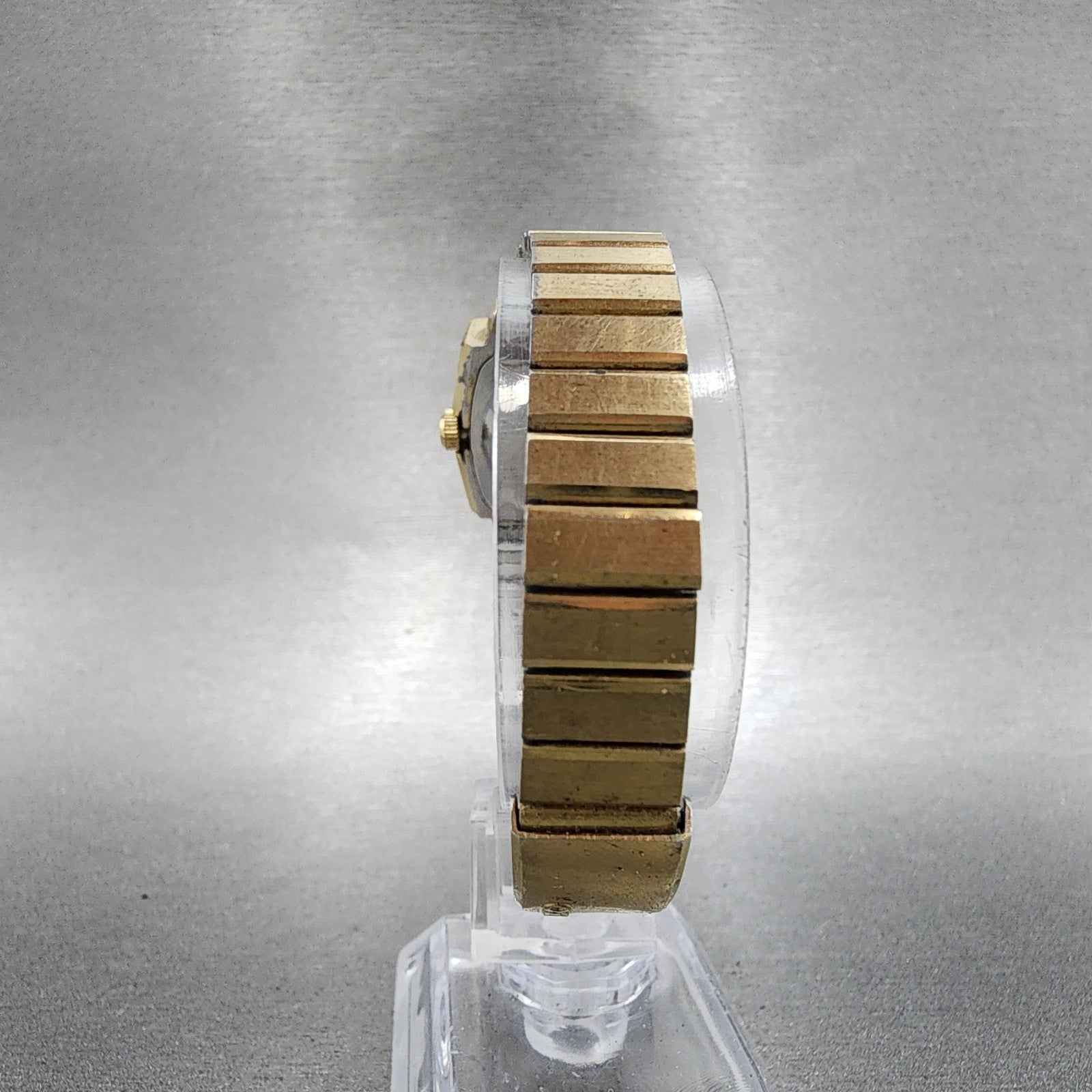 Seiko Automatic Watch Women 27mm Blue Dial Gold Tone Octagon Daydate Runs VTG7