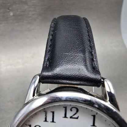 Timex Easy Reader Watch Men 35mm White Dial Silver Tone Round Date New Battery4