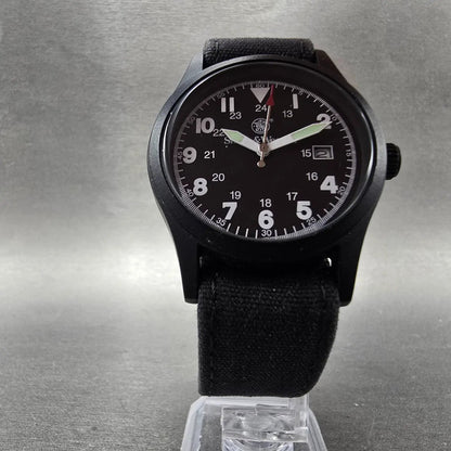 Smith and Wesson Watch Men 38mm Black Dial Black Tone Date Round New Battery5