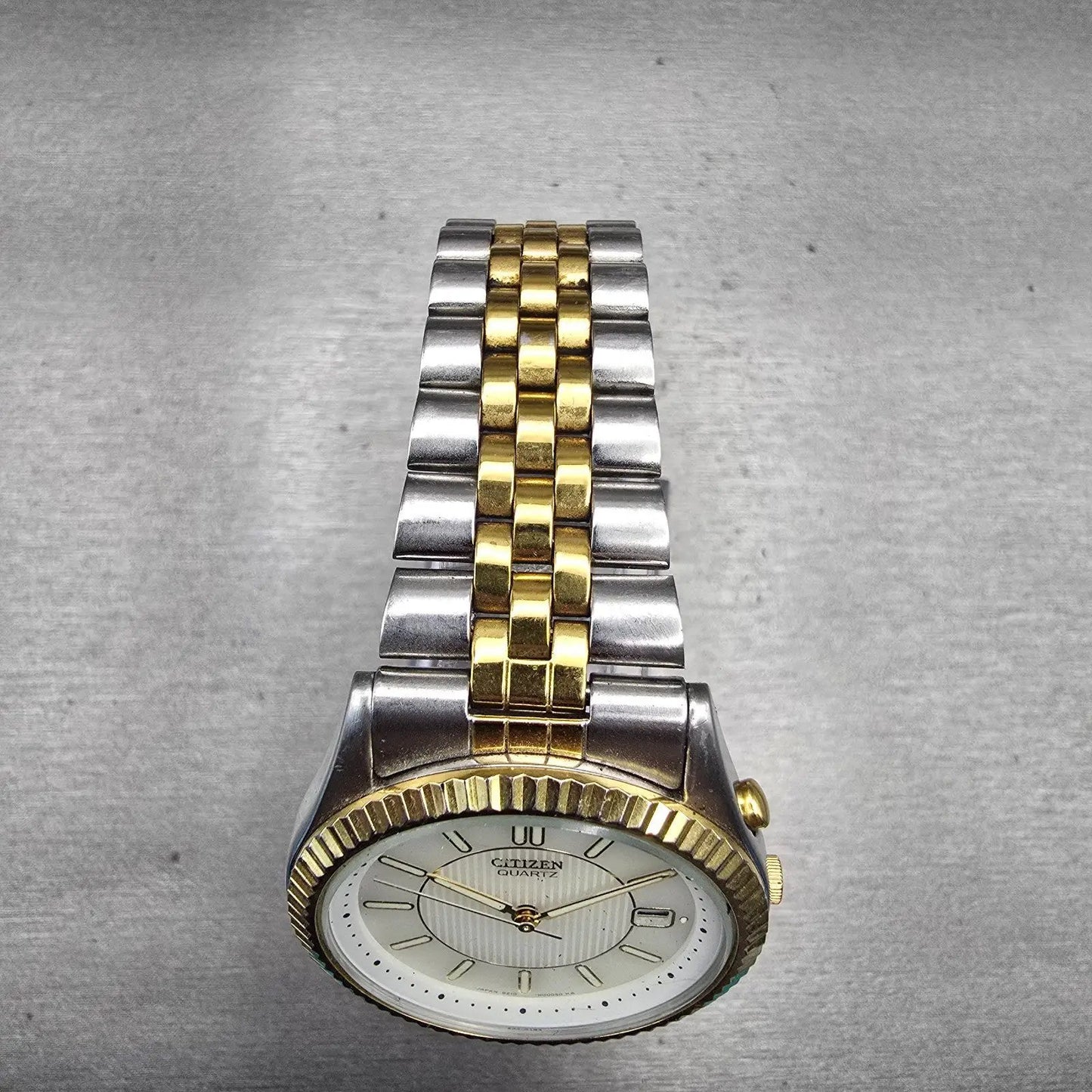 Citizen President Watch Men 36mm White Dial Two Tone Date Backlight New Batt4