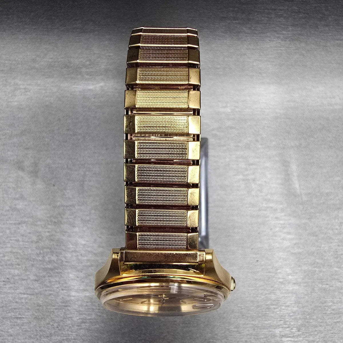 Seiko Watch Men 35mm Gold Dial Gold Tone Date Round 7N42-8A39 New Battery4