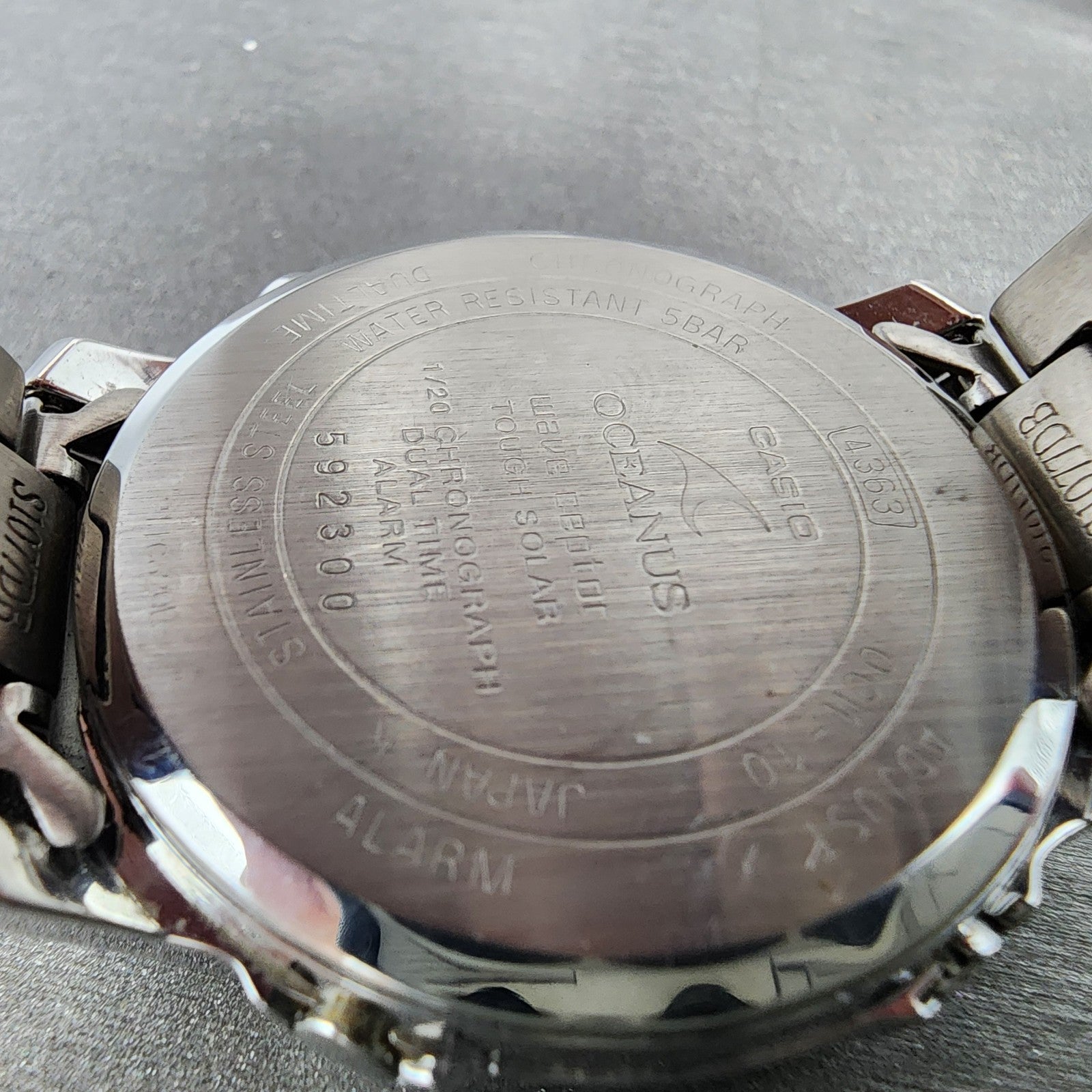 Casio Oceanus OCW10 Watch Men 36mm Black Dial Titanium Chrono Solar Works9