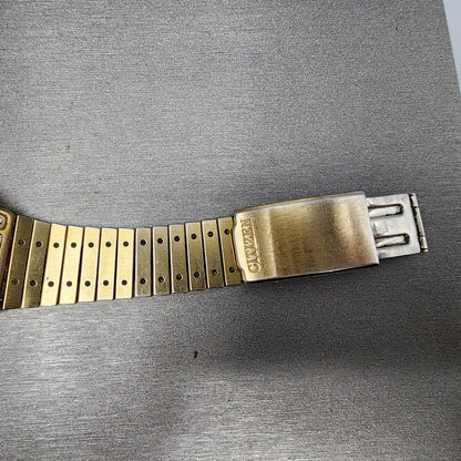 Citizen Robot Face Watch Men 32mm Brown Dial Gold Tone Rectangle 8943 PARTS