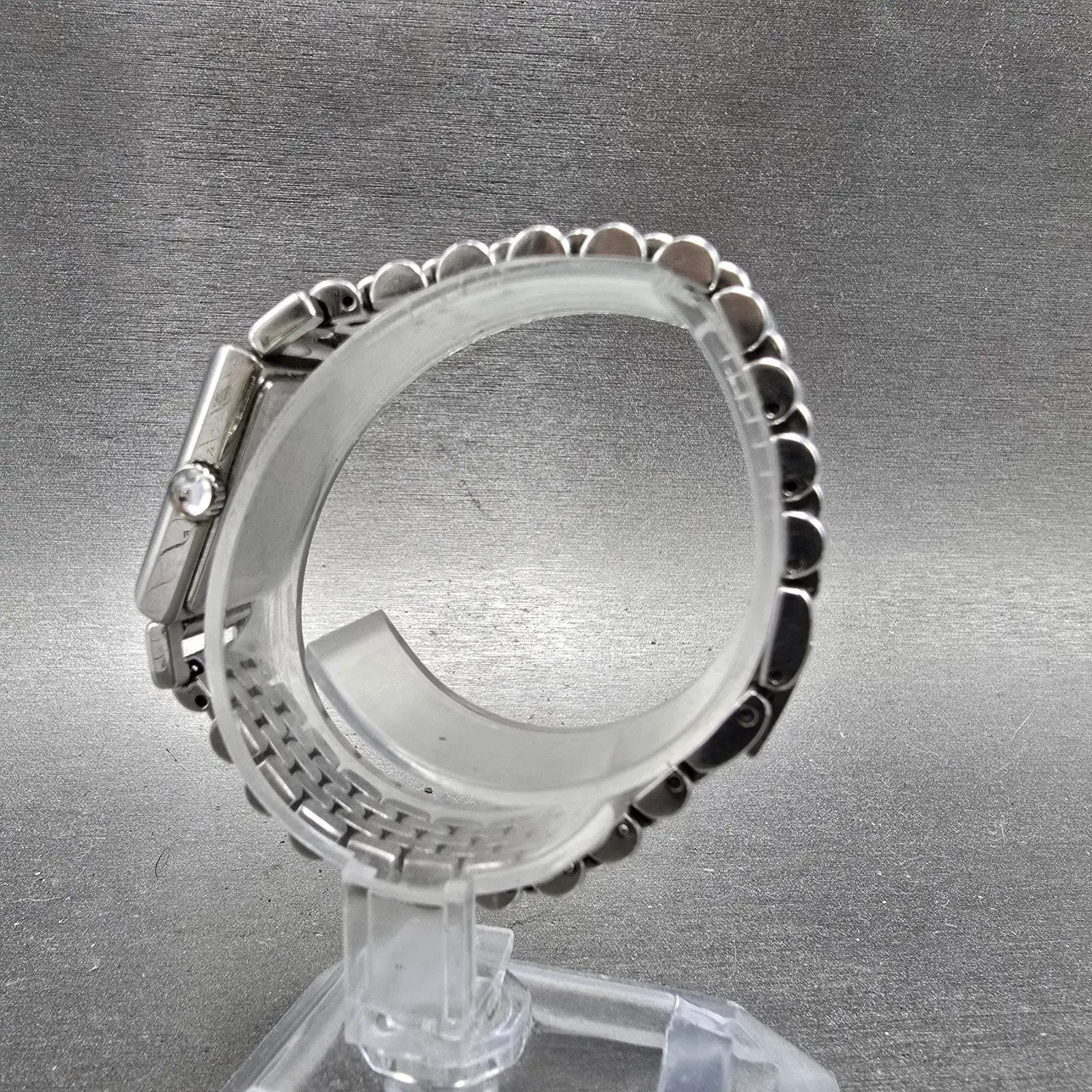 Coach Tank Watch Women 17mm White Dial Silver Tone Rectangle 0820 New Battery6