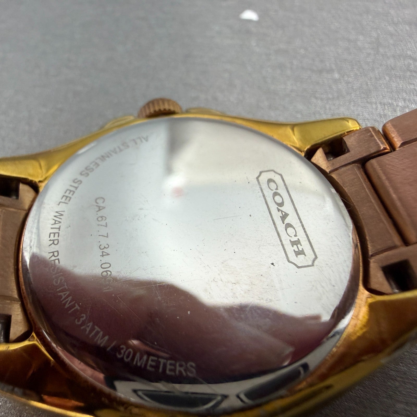 Coach Tristen Watch Women 33mm Silver Dial Rose Gold Tone Round New battery10