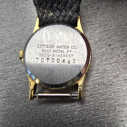 Citizen CQ Watch Women 21mm Black Dial Gold Tone Round 3220-914884 New Battery10