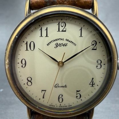 Orient You Watch Men 31mm Champagne Dial Gold Tone Round C75214-50 New battery1