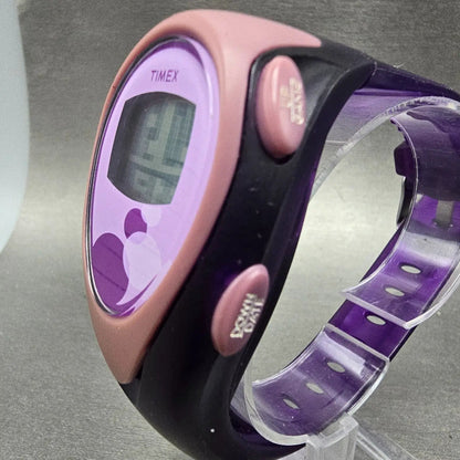 Timex Wrist Rave Watch Kids 37mm Purple Alarm Daydate Oval New Battery VTG5