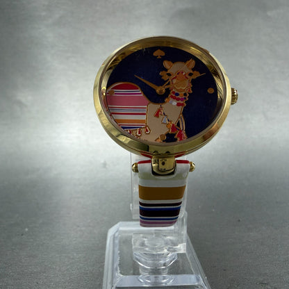 Kate Spade Holland Watch Women 34mm Blue Dial Gold Tone Round KSW1271 New Batt5