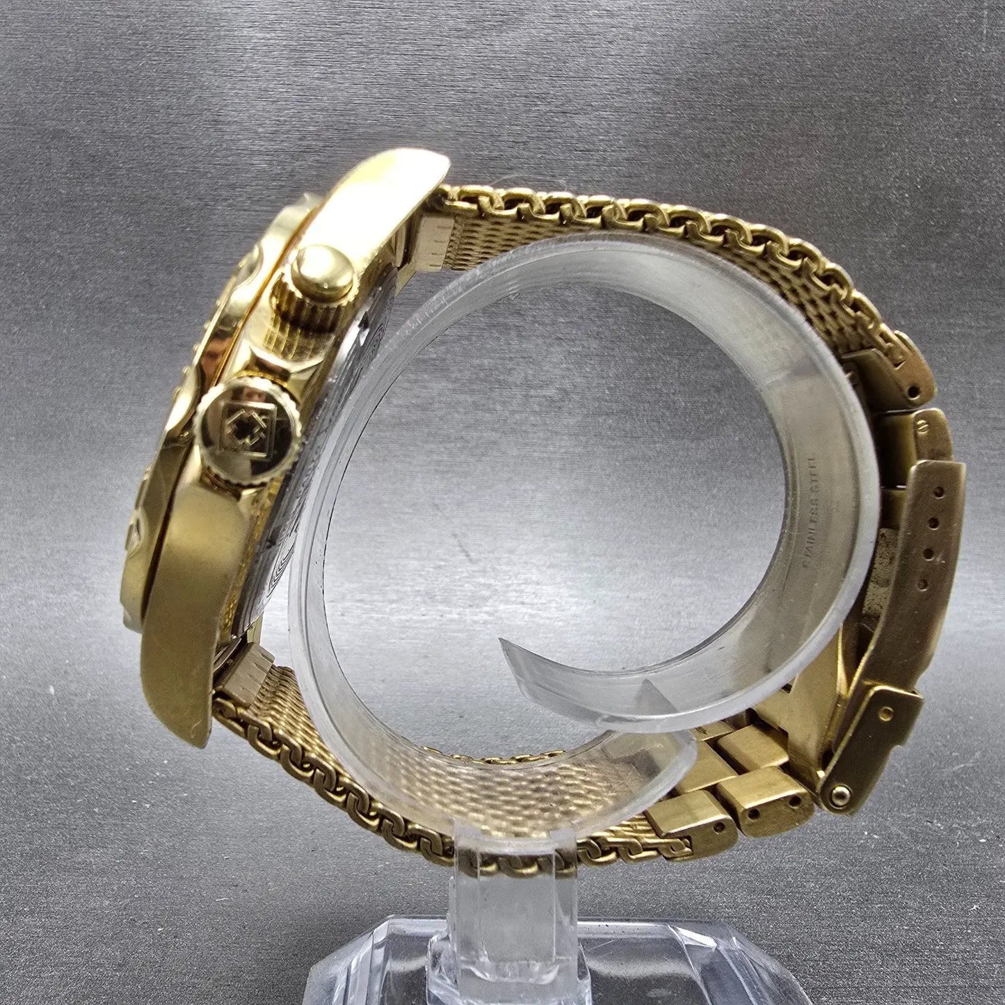 Invicta Sea Wizard Watch Men 44mm MOP Dial Gold Tone Daydate Round READ!! NewBat6