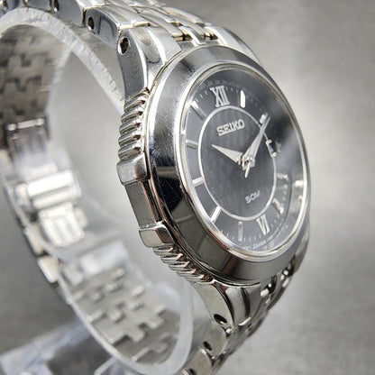 Seiko Watch Women 26mm Black Dial Silver Tone Date 7n820dh0 New Battery3