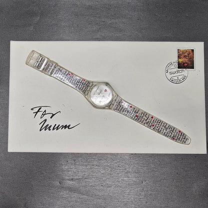 Swatch Dear Mum Watch Unisex 34mm White Dial Clear Case GK294 NOS0