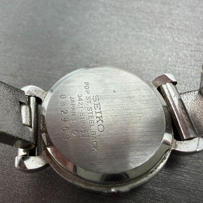 Seiko Watch Women 23mm Silver Dial Silver Tone Round 3421-5190 New Battery9