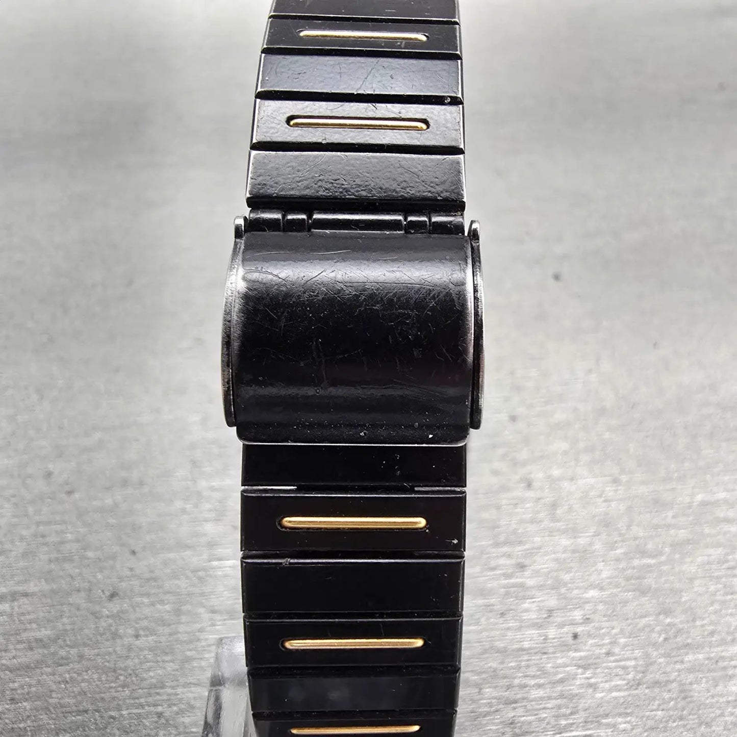 Seiko Watch Men 25mm Black Dial Black Tone Date Rectangle 2A32-5059 New Battery7