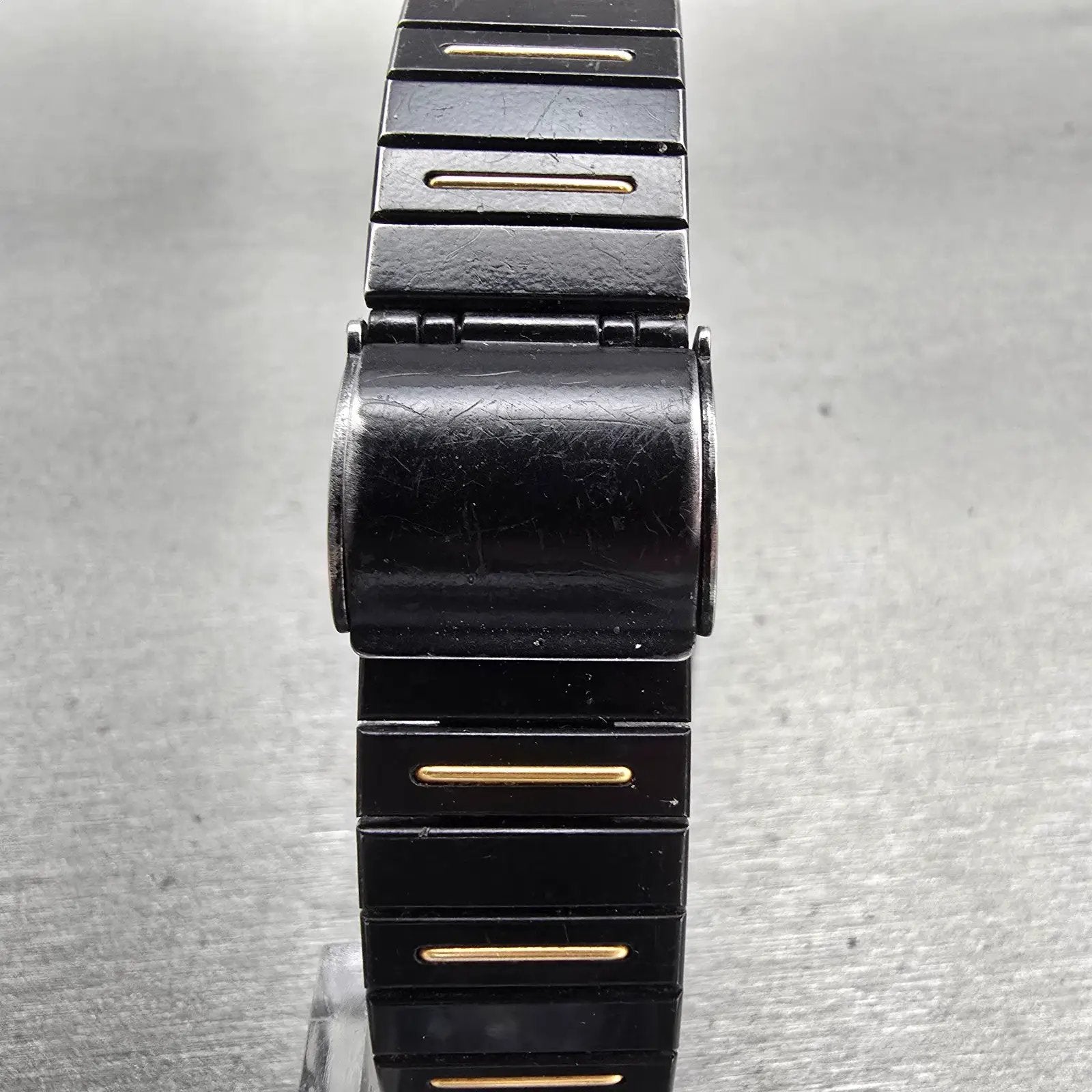 Seiko Watch Men 25mm Black Dial Black Tone Date Rectangle 2A32-5059 New Battery7