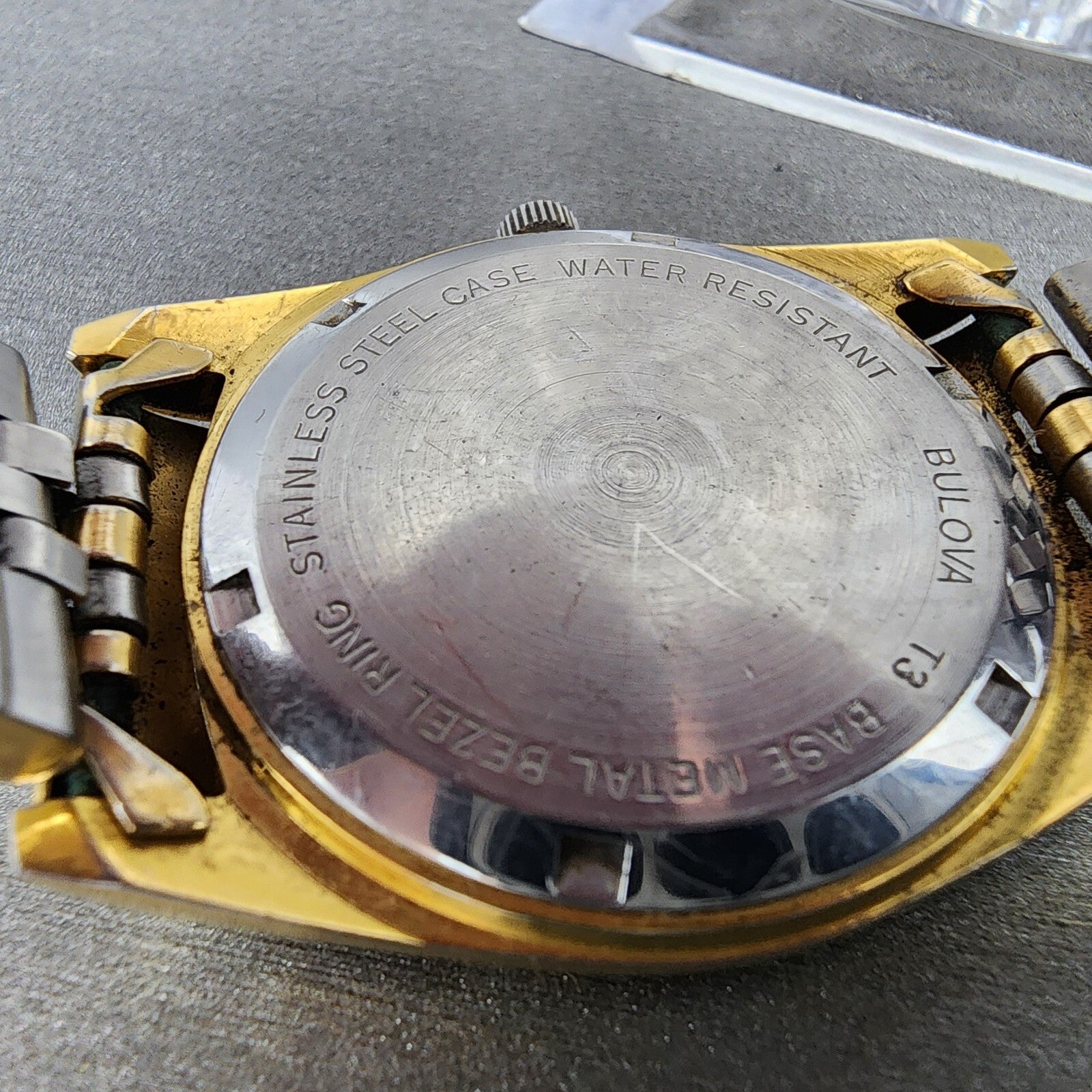 Bulova President Watch Men 36mm Black Dial Gold Tone Daydate 97D39 New Battery9