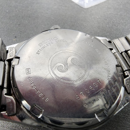 VTG Seiko Chronos Watch Men 33mm White Dial Silver Tone Daydate Round New Batt9
