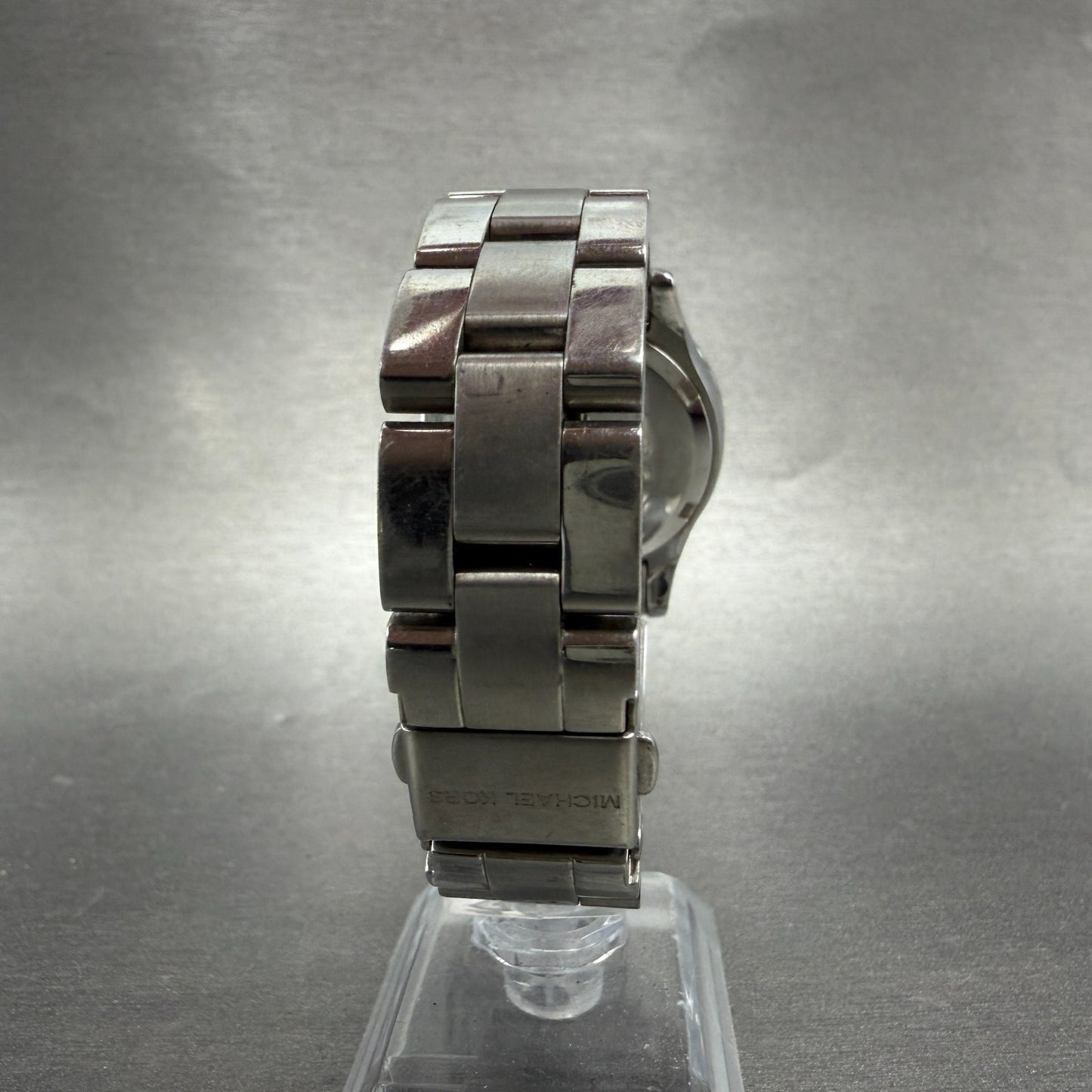 Michael Kors Madison Watch Women 33mm MOP Dial Silver Tone Date MK-5401 New Batt7