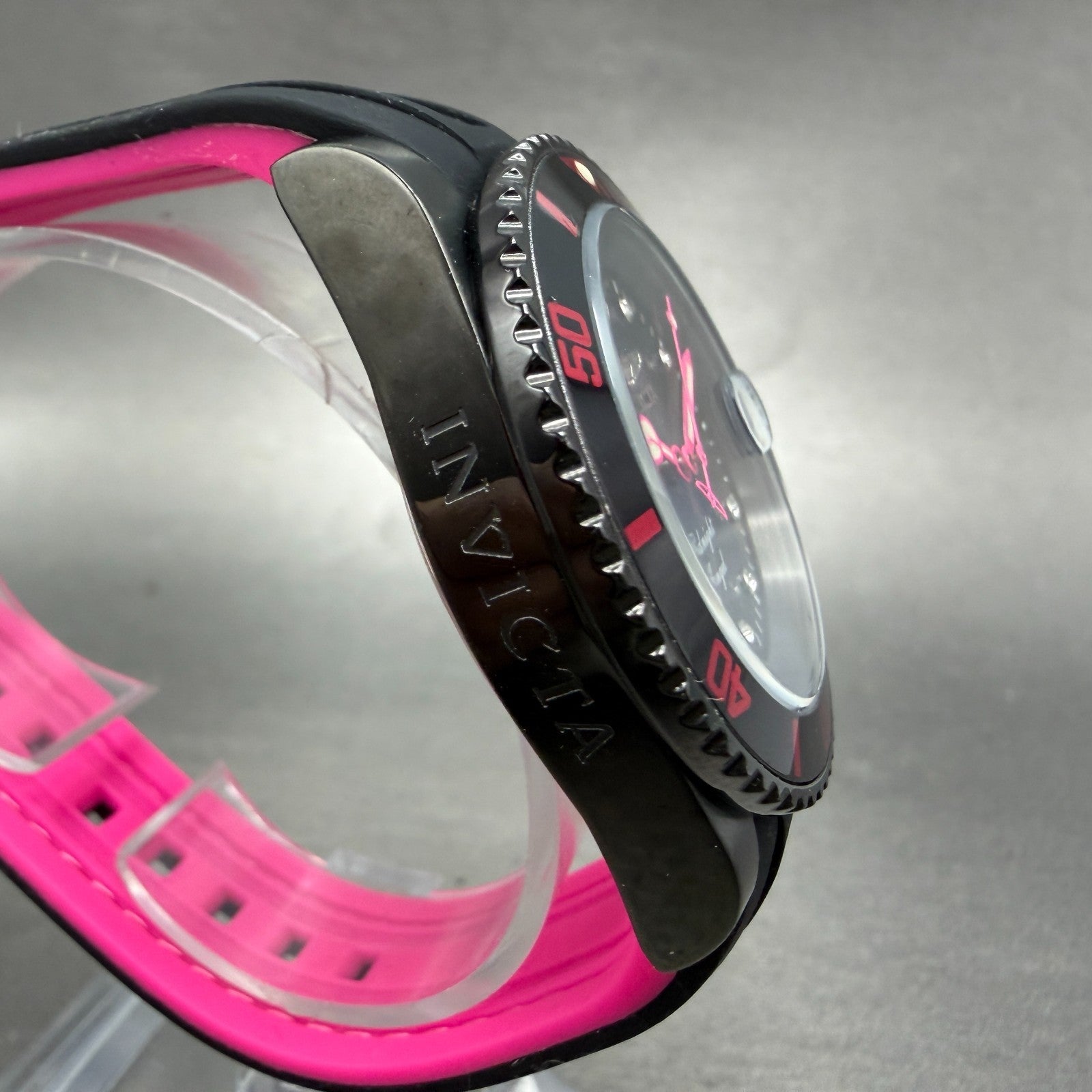 Invicta Midnight Angel Dive Watch Women 40mm MOP Dial Black Tone Date 23684 Runs3