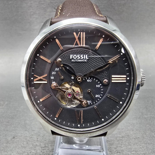 Fossil Townsman Automatic Watch Men 44mm Gray Dial Steel 112210 Round Runs0