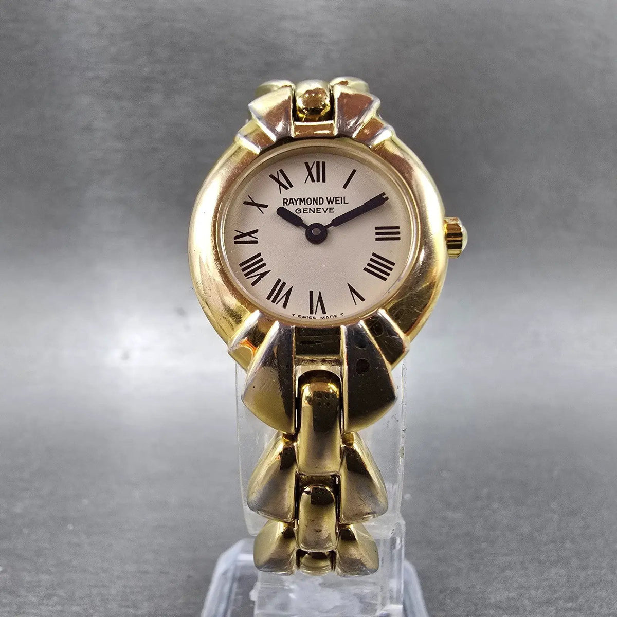 Raymond Weil Chorus Watch Women 23mm White Dial Gold Plated Round 5883 New Batt5