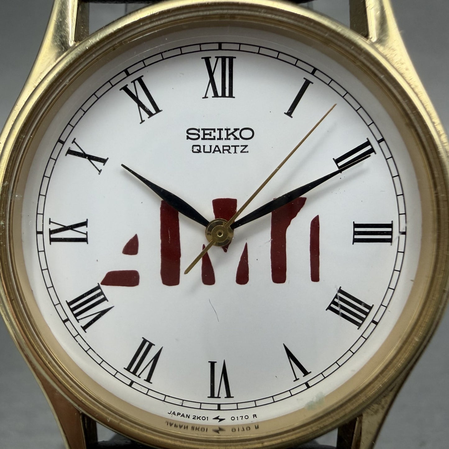 Seiko Watch Men 32mm White Dial Gold Tone Round 2K01-0099 New Battery Vintage1