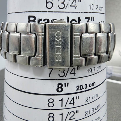 Seiko Watch Men 38mm Blue Dial Silver Tone Date Round 7N427C00 New Bat PARTS!!!11