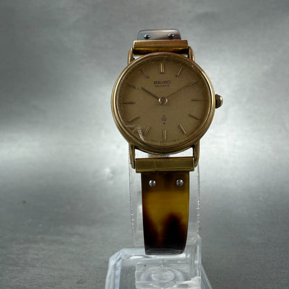Seiko Watch Women 22mm Champagne Dial Gold Tone Round 2320-0100 New Battery5