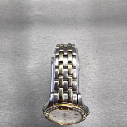 Seiko Watch Women 27mm MOP Dial Two Tone Date 7N82-0HL0 New Battery VTG Diamonds4