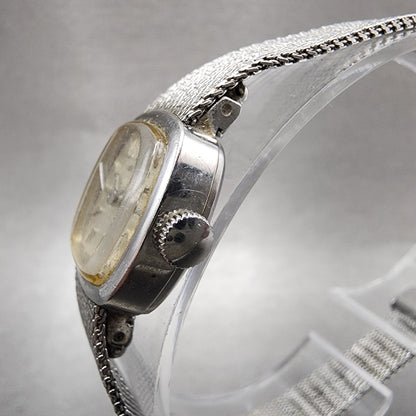 Seiko Watch Women 16mm Silver Dial Silver Tone Rectangle 115189 Manual Runs2