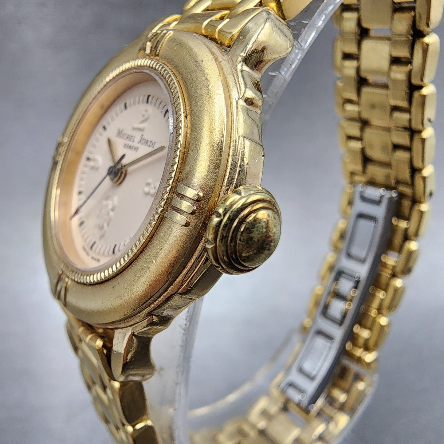 Michel Jordi 3000 Watch Women 26mm Cream Dial Gold Tone Round  New Battery2