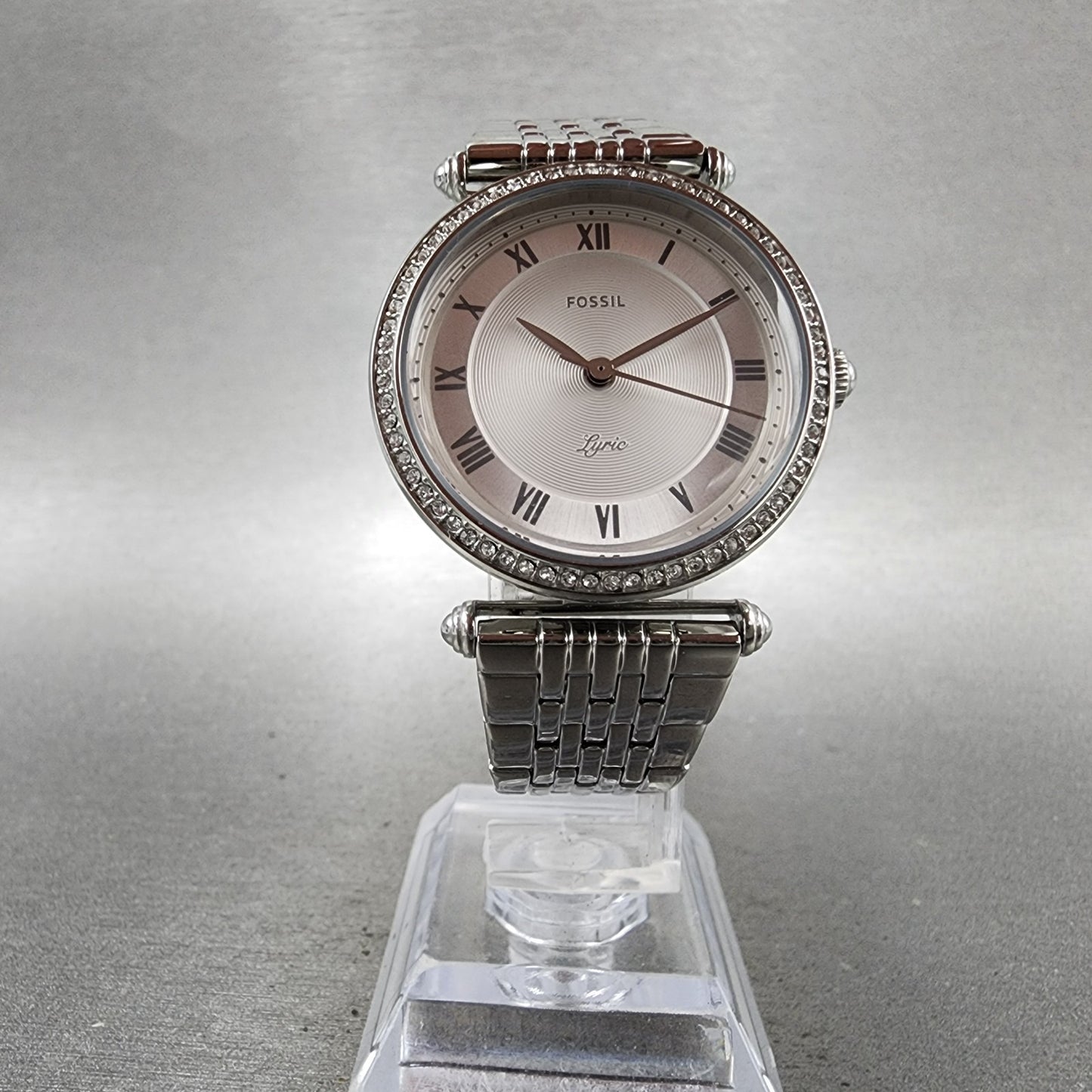 Fossil Lyric Watch Women 32mm Silver Dial Silver Tone ES4712 New Battery5
