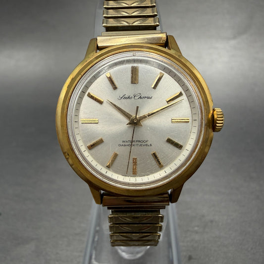 Seiko Chorus Watch Women 29mm Silver Dial Gold Tone Manual 2104-0080 Runs VTG0