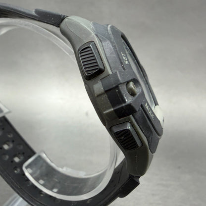 Timex Expedition Watch Men 42mm Digital Silver Black Alarm Chrono Round New Batt3