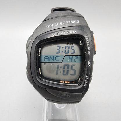 Casio Refree Timer Watch Men 39mm Digital Black PHYS Alarm Chrono New Battery