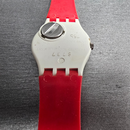 Swatch Speedlimit Watch Women 25mm Black Dial White Case Round LW117 New Battery14