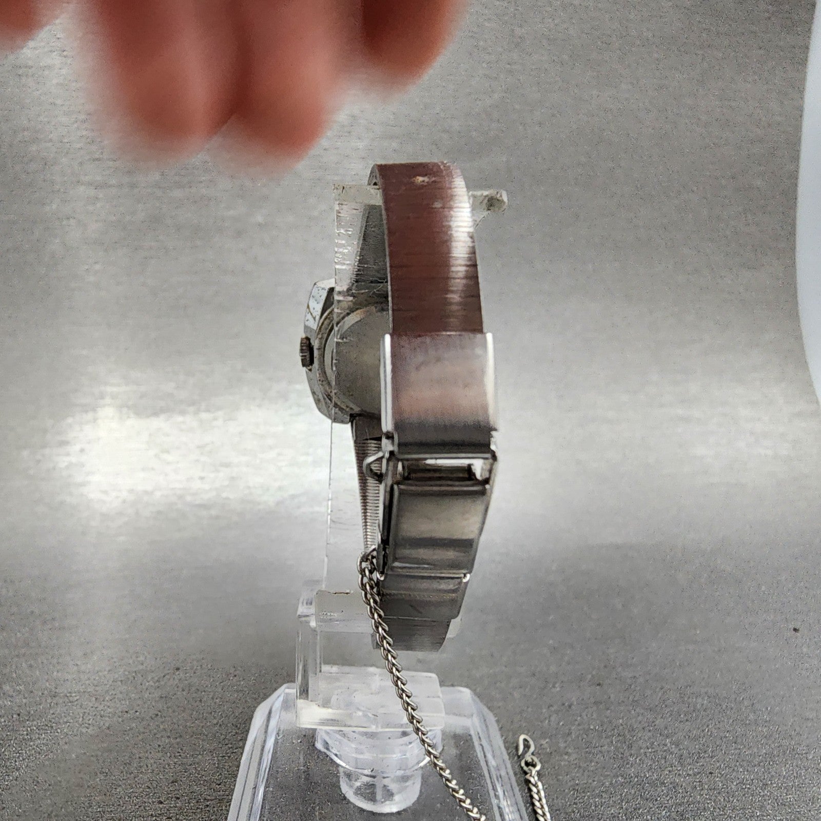 Rado Mckinley Watch Women 25mm White Dial Silver Tone Cushion manual Wind PARTS9